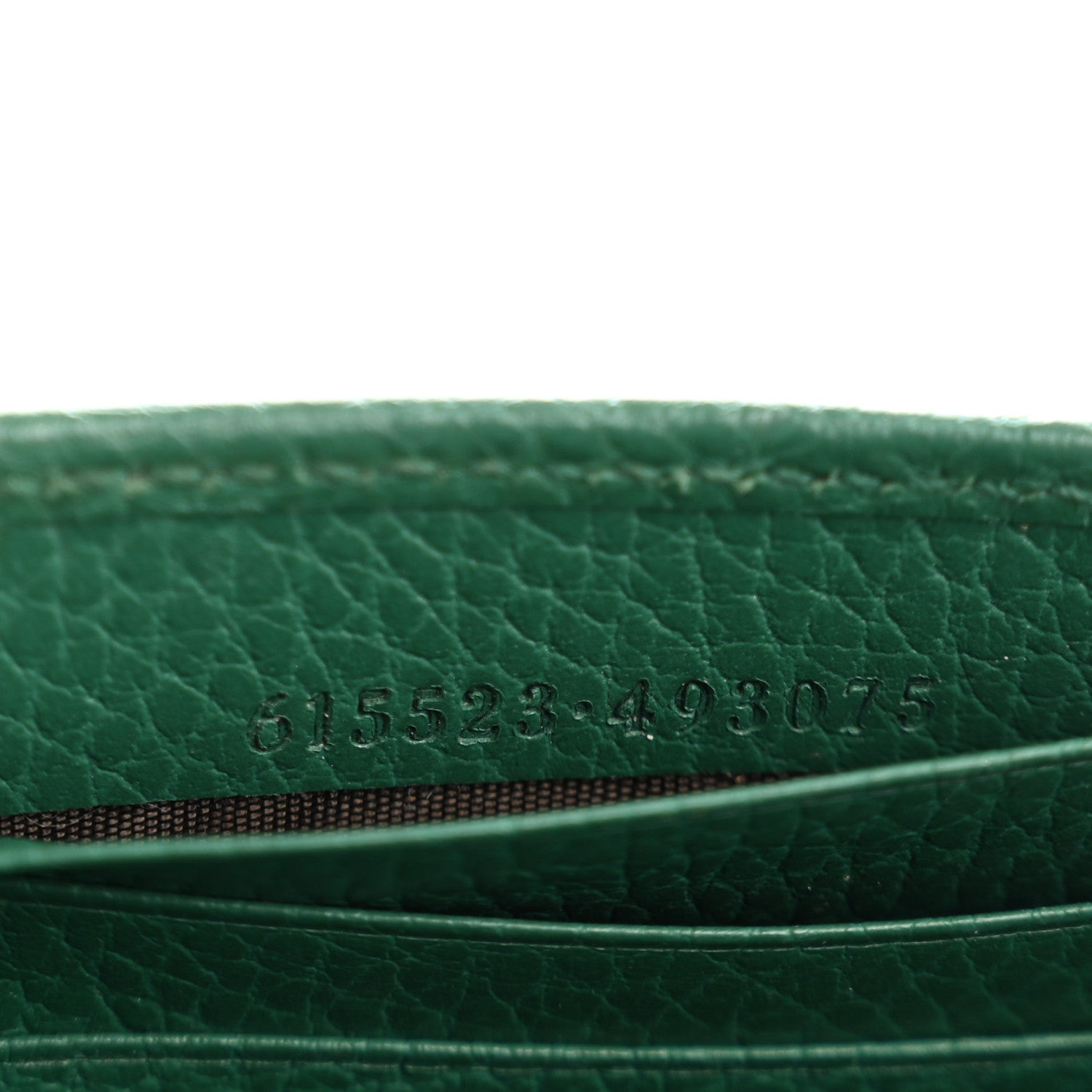 Dollar Calfskin Interlocking G Chain Wallet Emerald