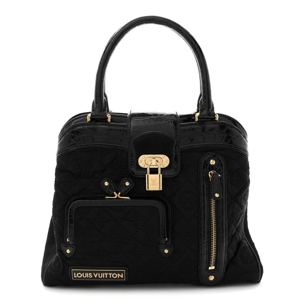 Monogram Silk Pony Hair Alligator Trim Linda Black