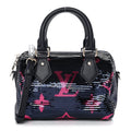 Giant Monogram Sequins Speedy Bandouliere 18 Navy Fuchsia