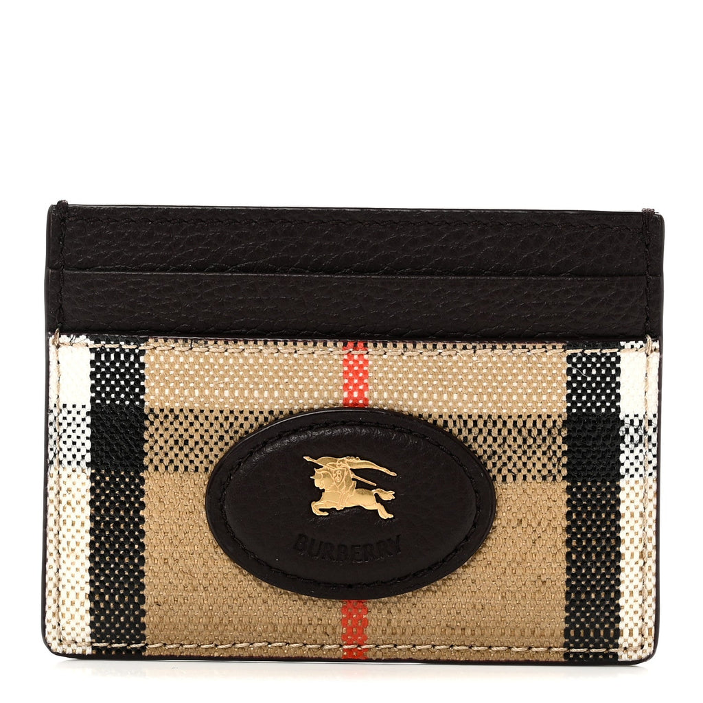 Grained Calfskin Jacquard Woven Vintage Check Highlands  Case Sand