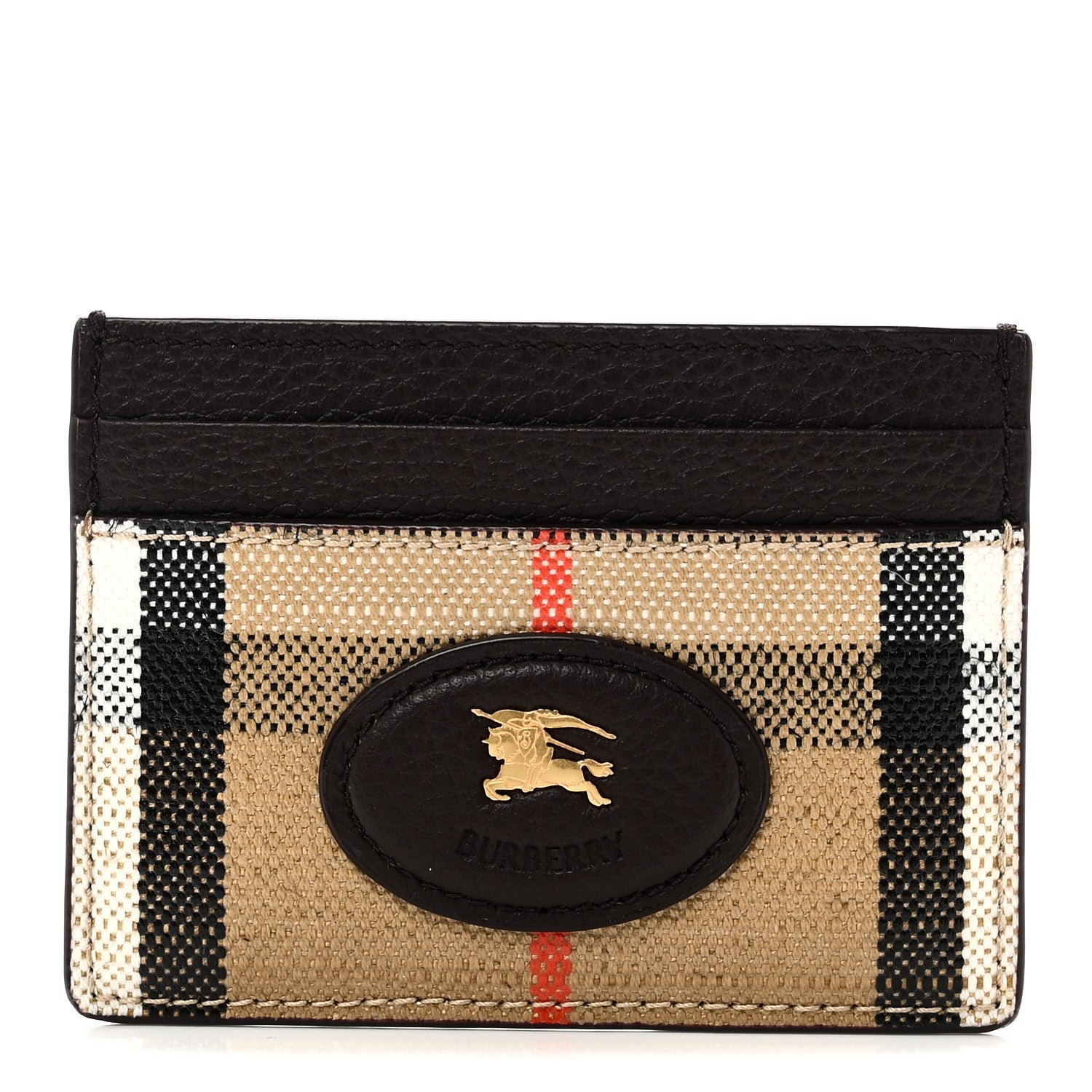 Grained Calfskin Jacquard Woven Vintage Check Highlands  Case Sand