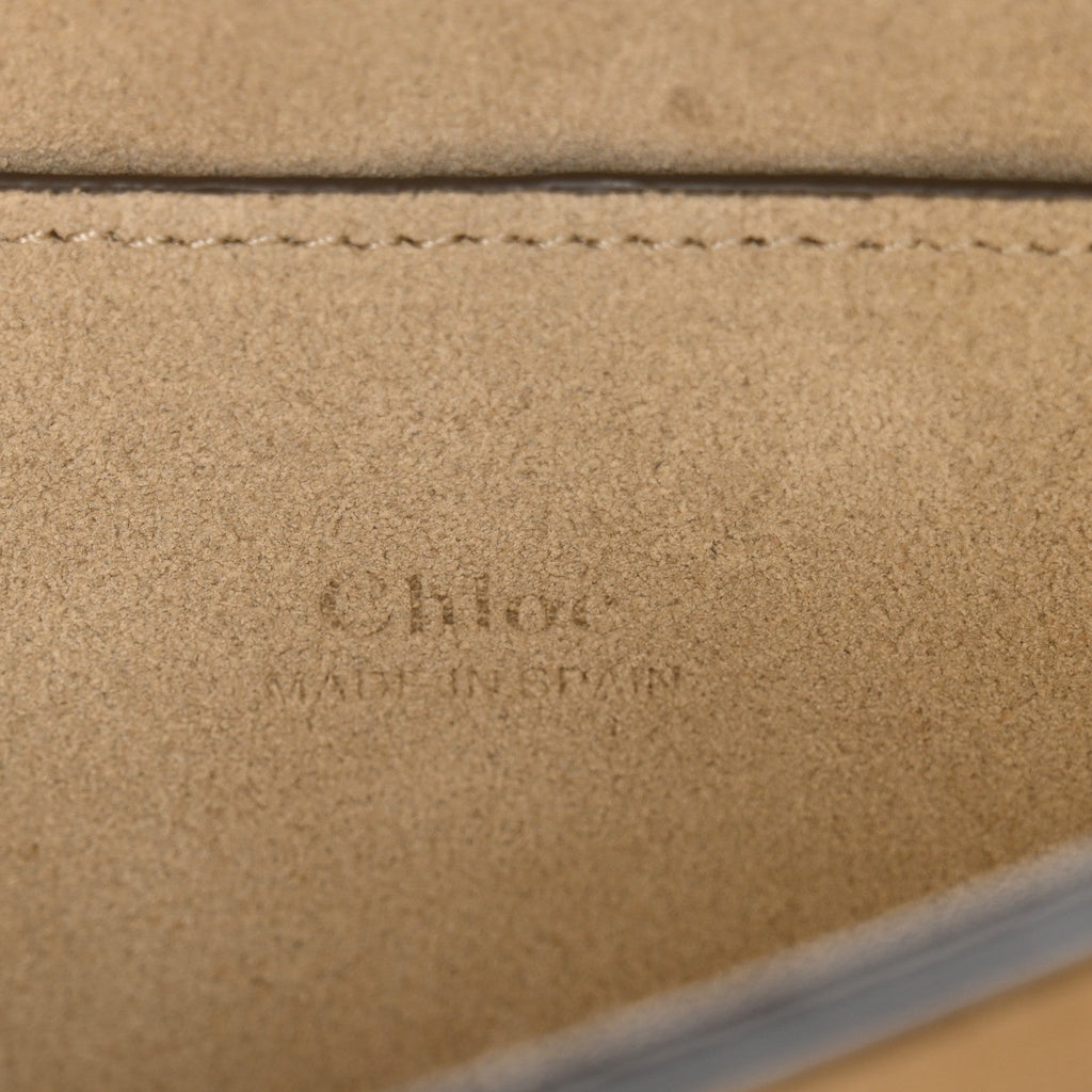Suede Calfskin Small Faye Shoulder Bag Motty Grey