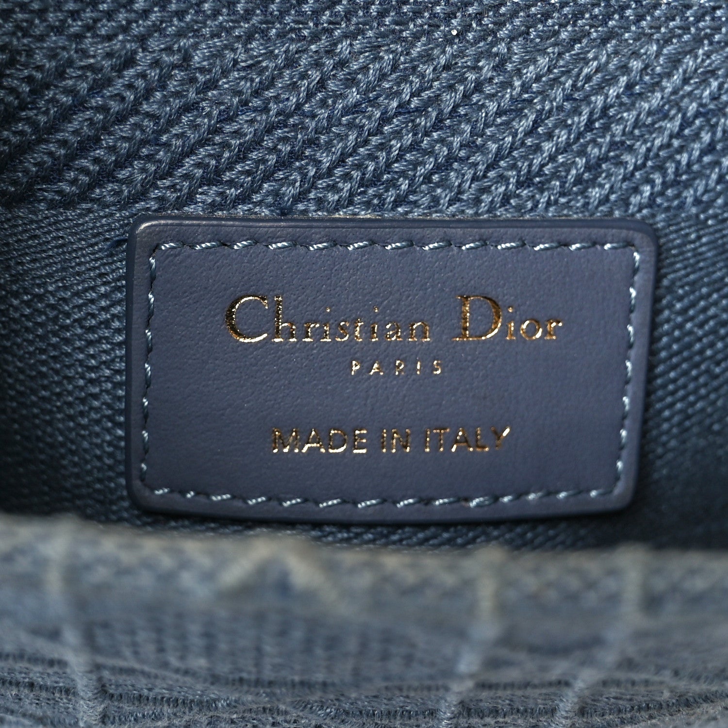 Canvas Embroidered Cannage Medium Lady D-Lite Denim Blue