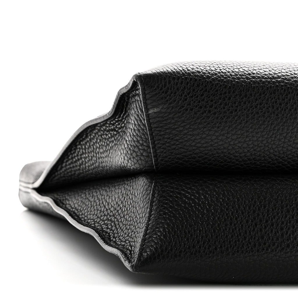 Pebbled Calfskin Small Alix Padlock Zip Hobo Bag Black