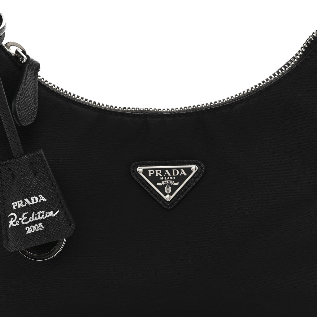 Tessuto Nylon Saffiano Mini Re-Edition 2005 Bag Black