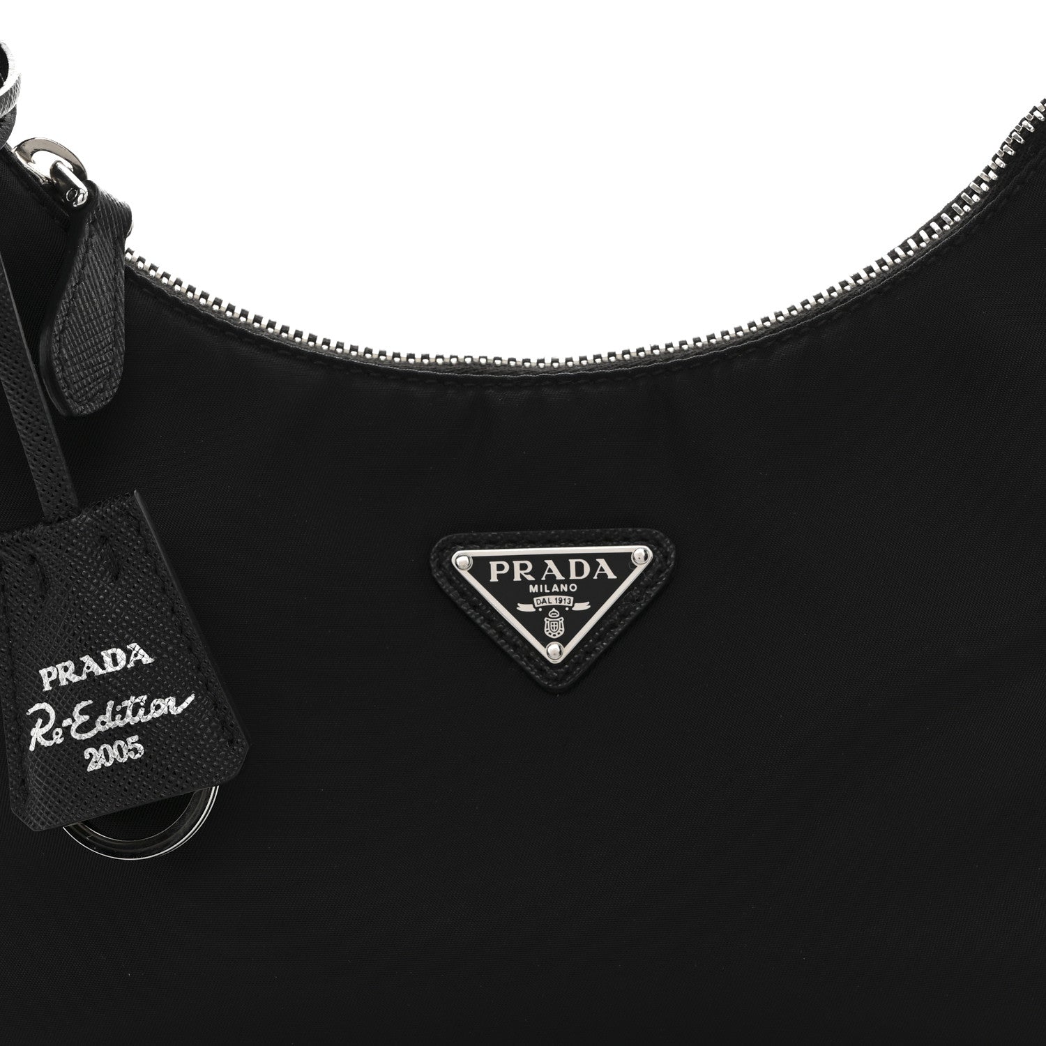Tessuto Nylon Saffiano Mini Re-Edition 2005 Bag Black