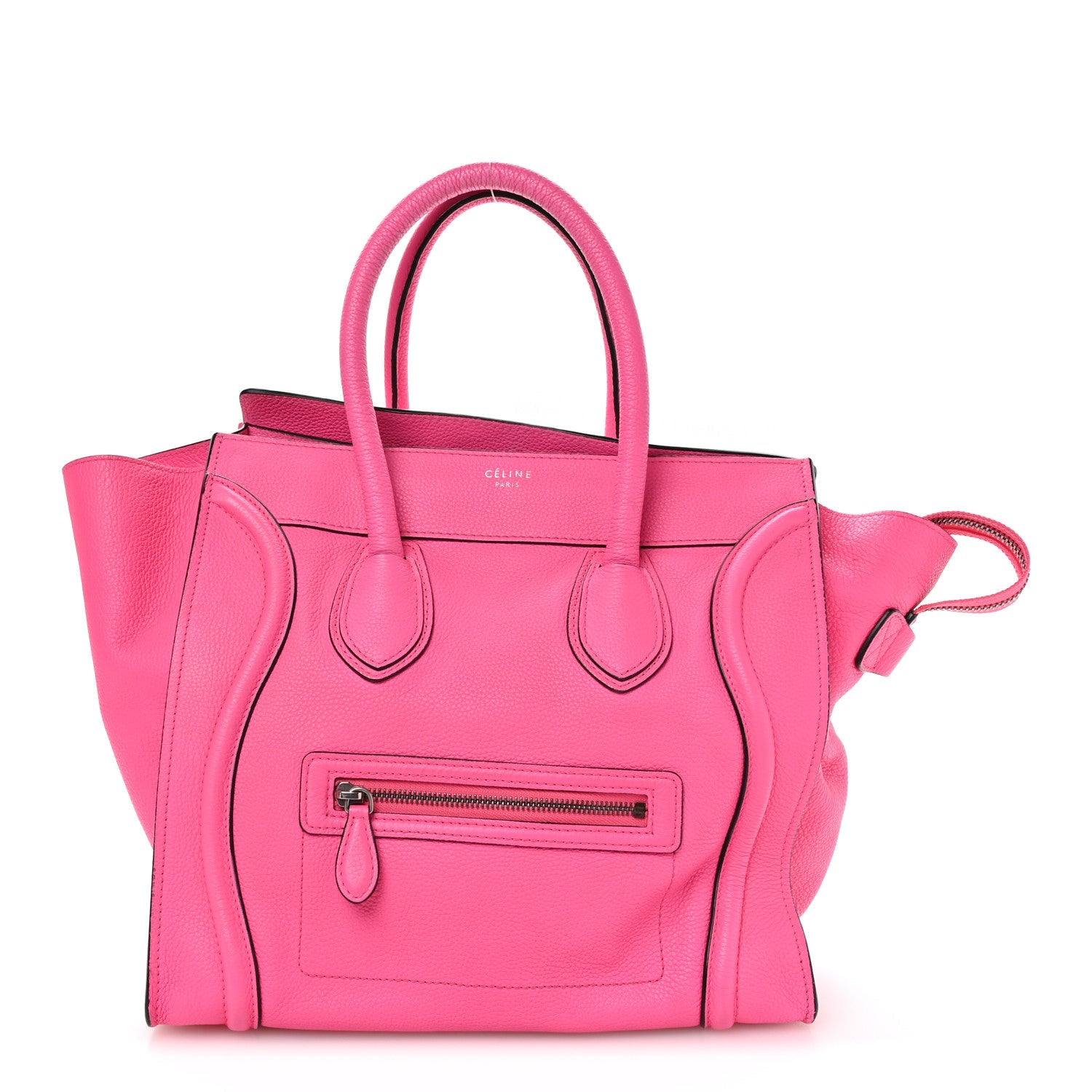 Drummed Calfskin Mini Luggage Fluo Pink
