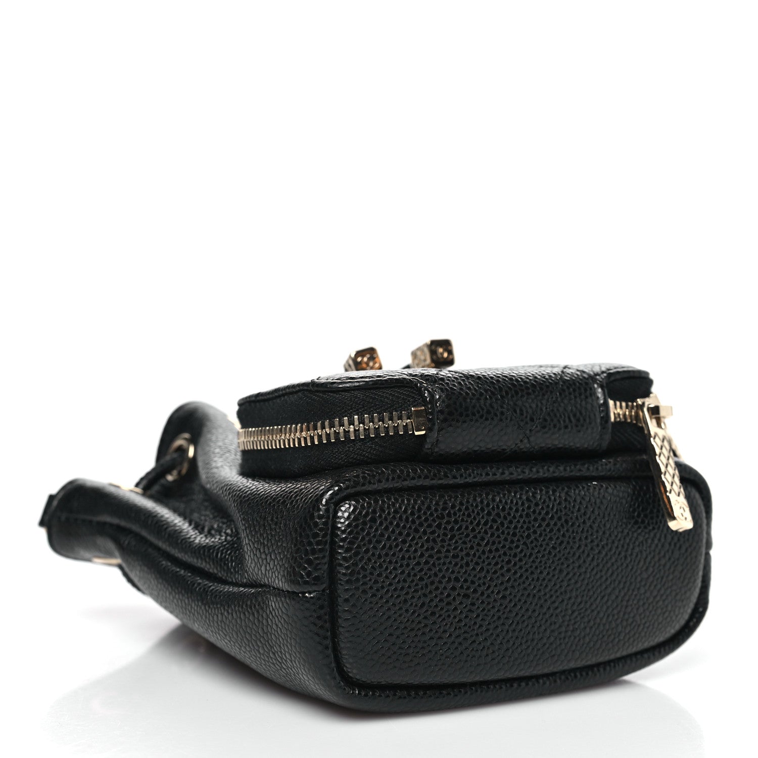 Caviar Quilted Mini CC Pocket Bucket Bag Black