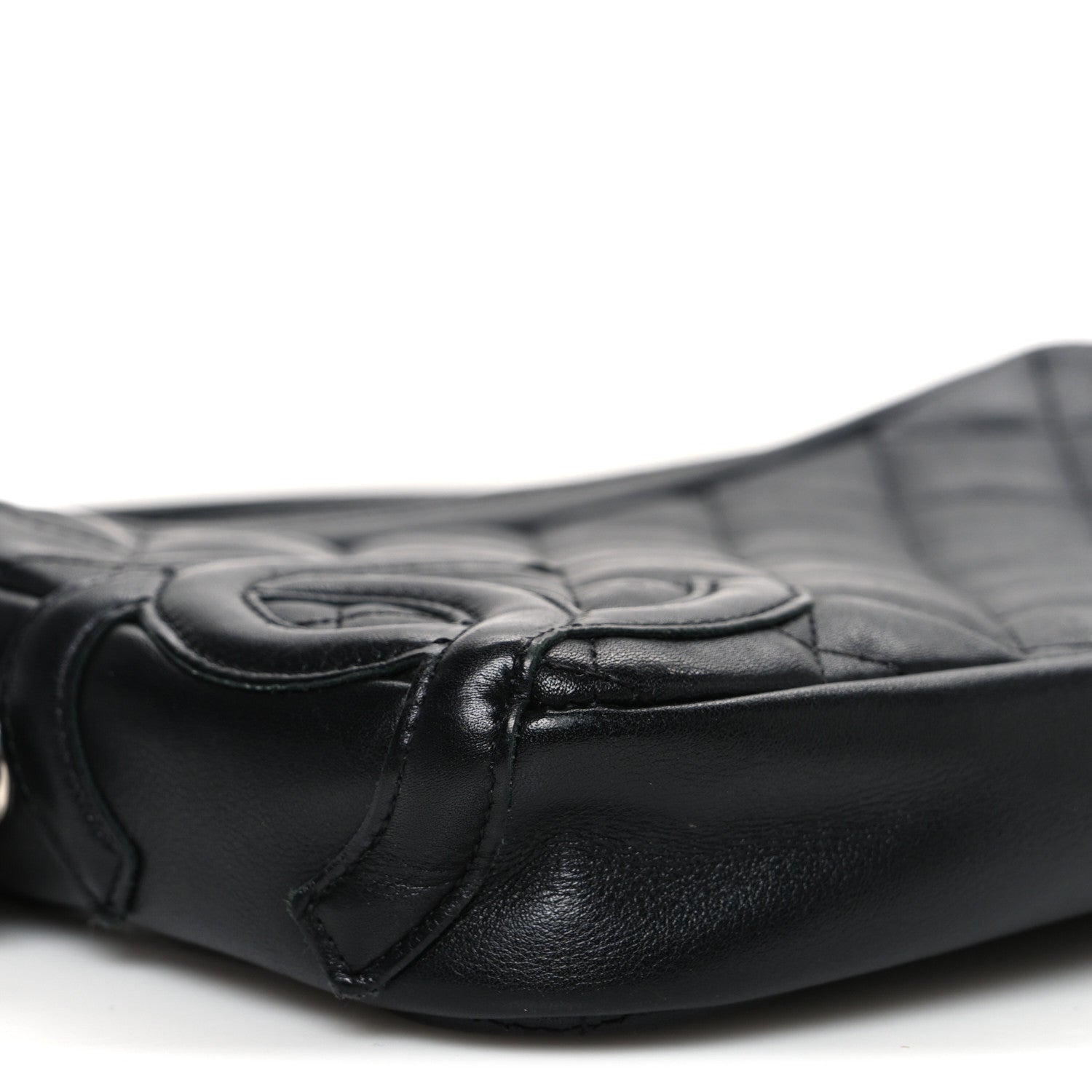 Calfskin Quilted Cambon Pochette Black