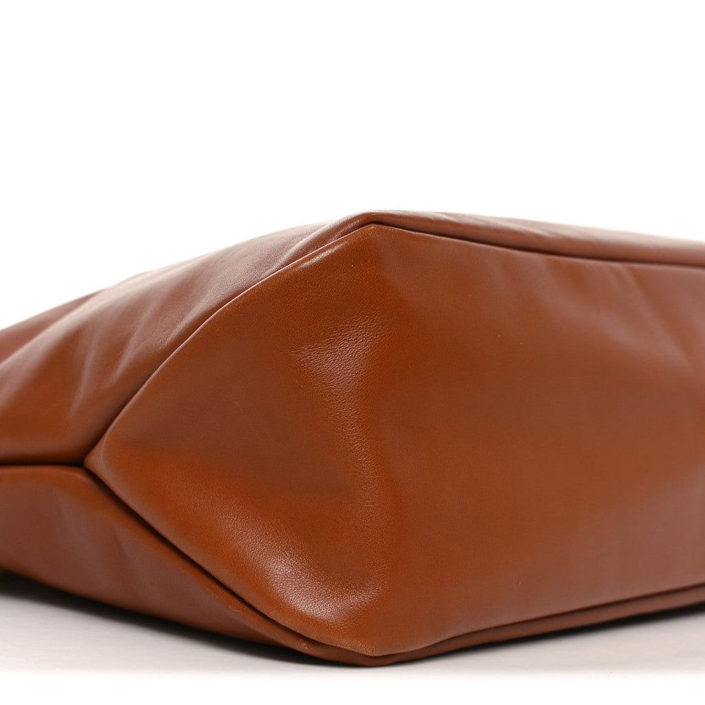 Calfskin Medium Horsebit Chain Hobo Brown
