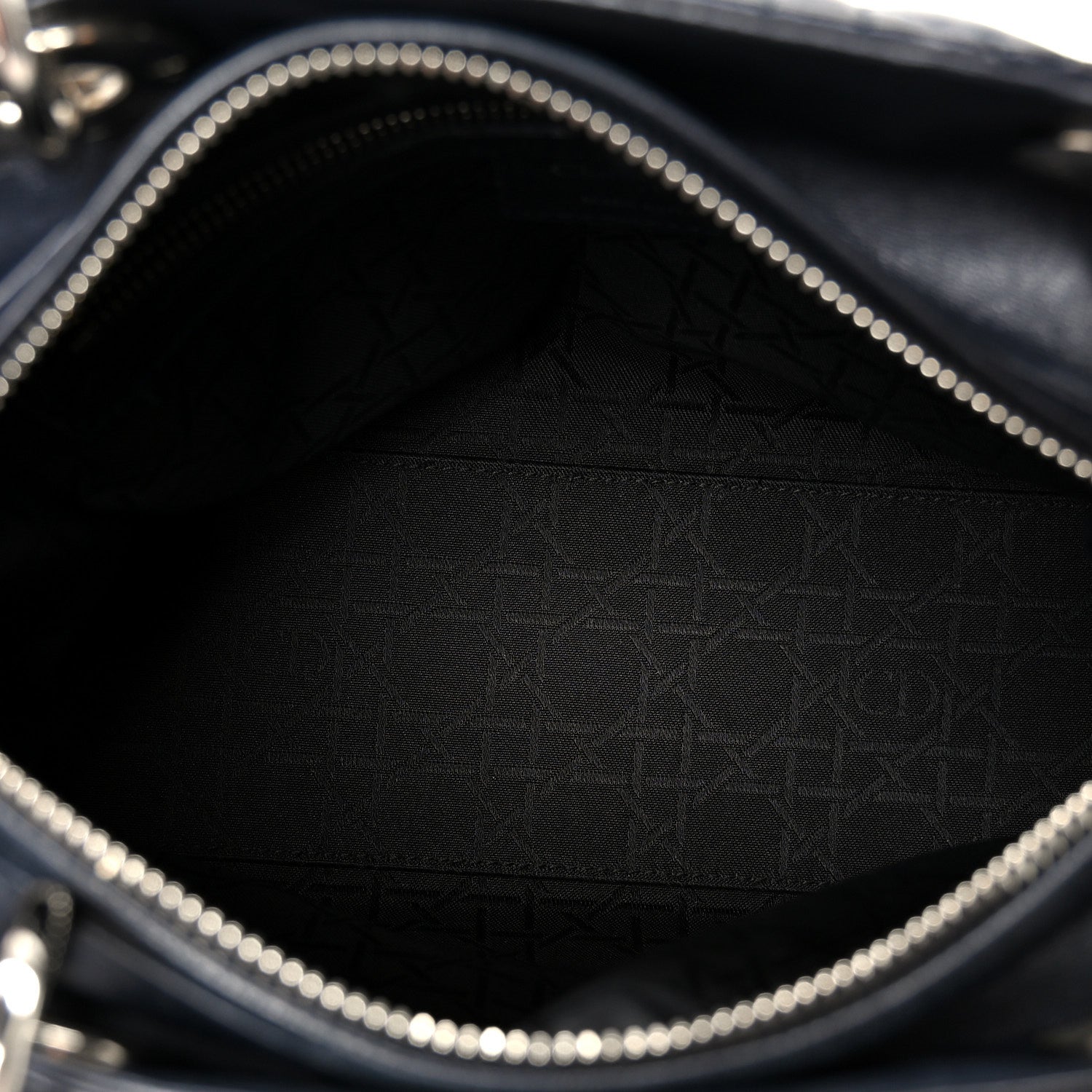 Lambskin Cannage Medium Lady Dior Navy Blue