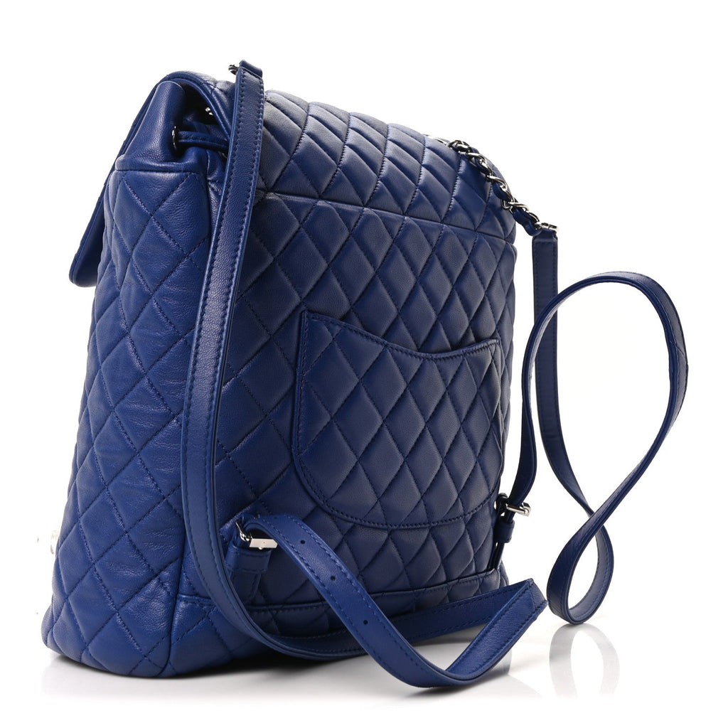 Calfskin Quilted Large Urban Spirit Backpack Navy