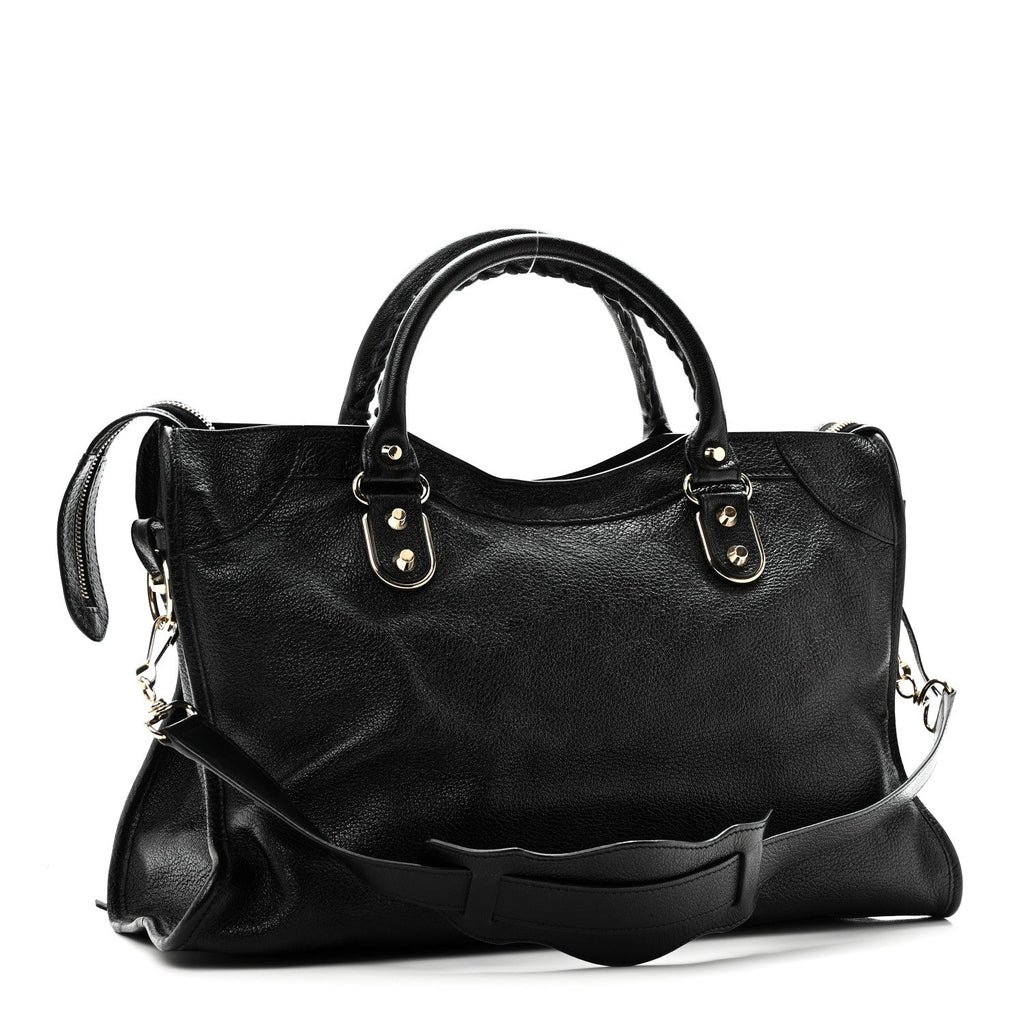 Chevre Gold Metallic Edge Hardware City Black
