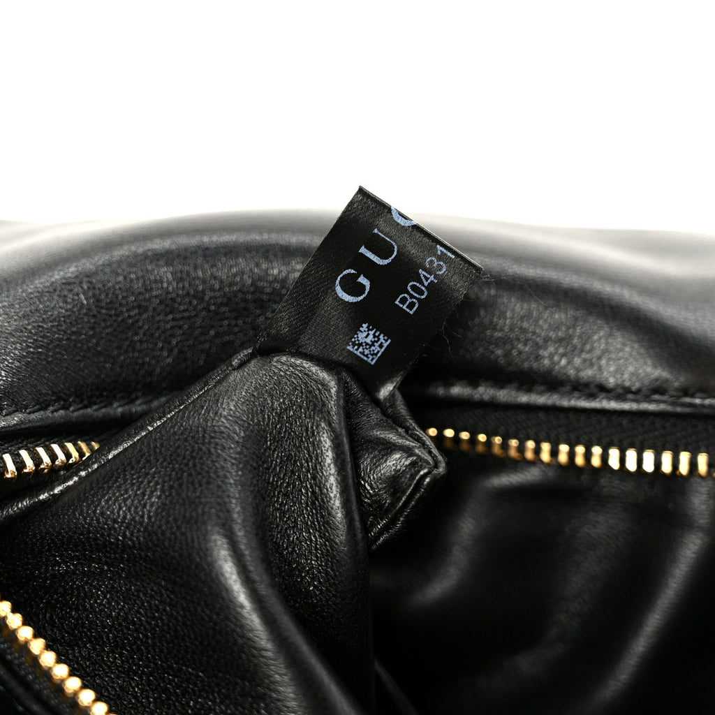 Lambskin Small GG Milano Top Handle Shoulder Bag Black