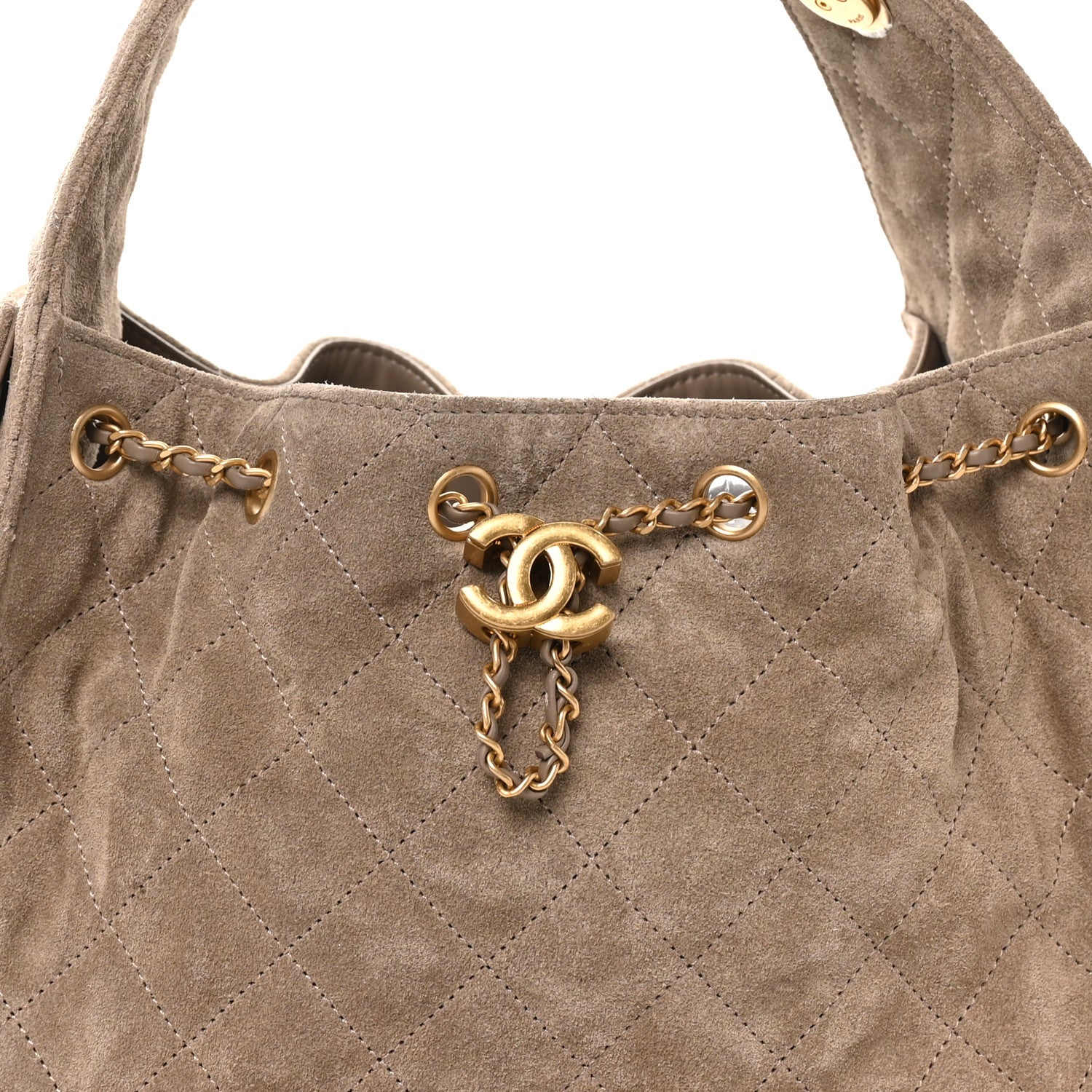 Suede Quilted Small Chanel 25 Handbag Dark Grey