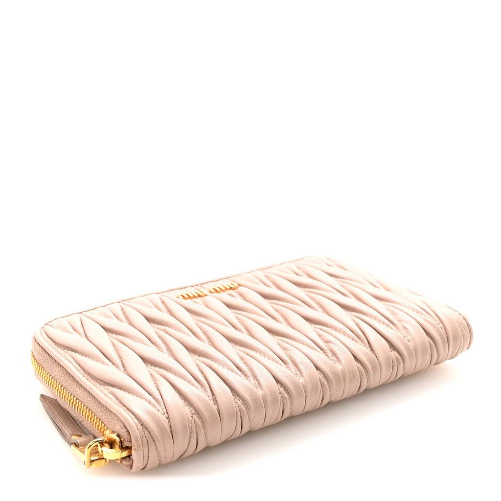 Matelasse Zip Around Wallet Cammeo