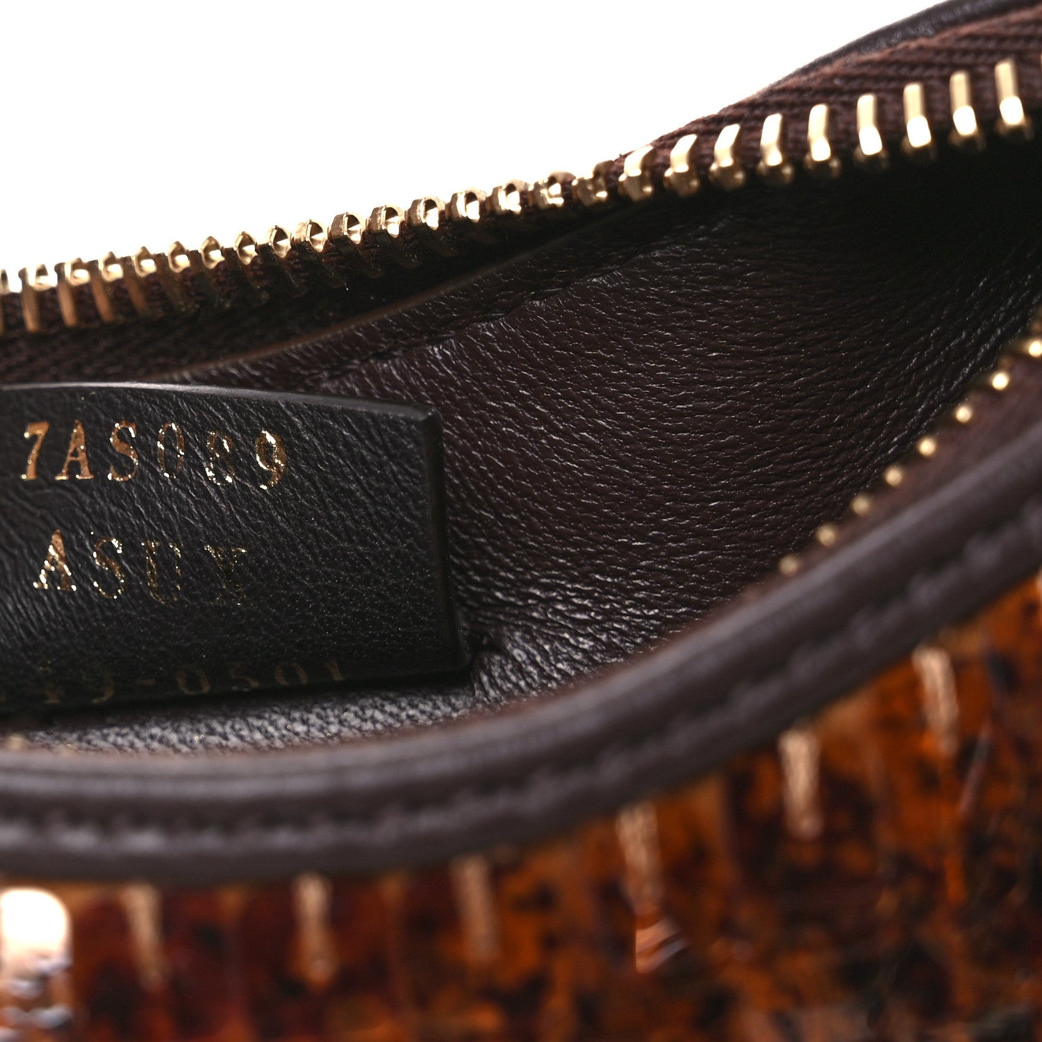 Sequin Paillettes Shiny Nappa Nano Fendigraphy Hobo Charm Brown