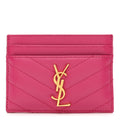 Grain De Poudre Matelasse Chevron Monogram Credit  Case Fresh Fuxia