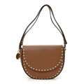 Eco Grainy Alter Mat Studded Frayme Flap Shoulder Bag Pecan