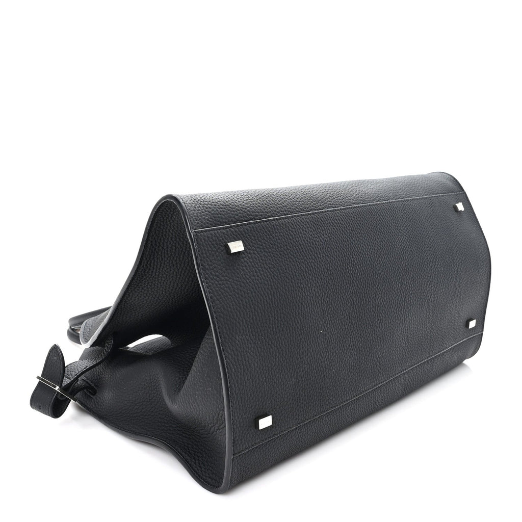 Matte Grained Calfskin Soft Margaux 15 Black