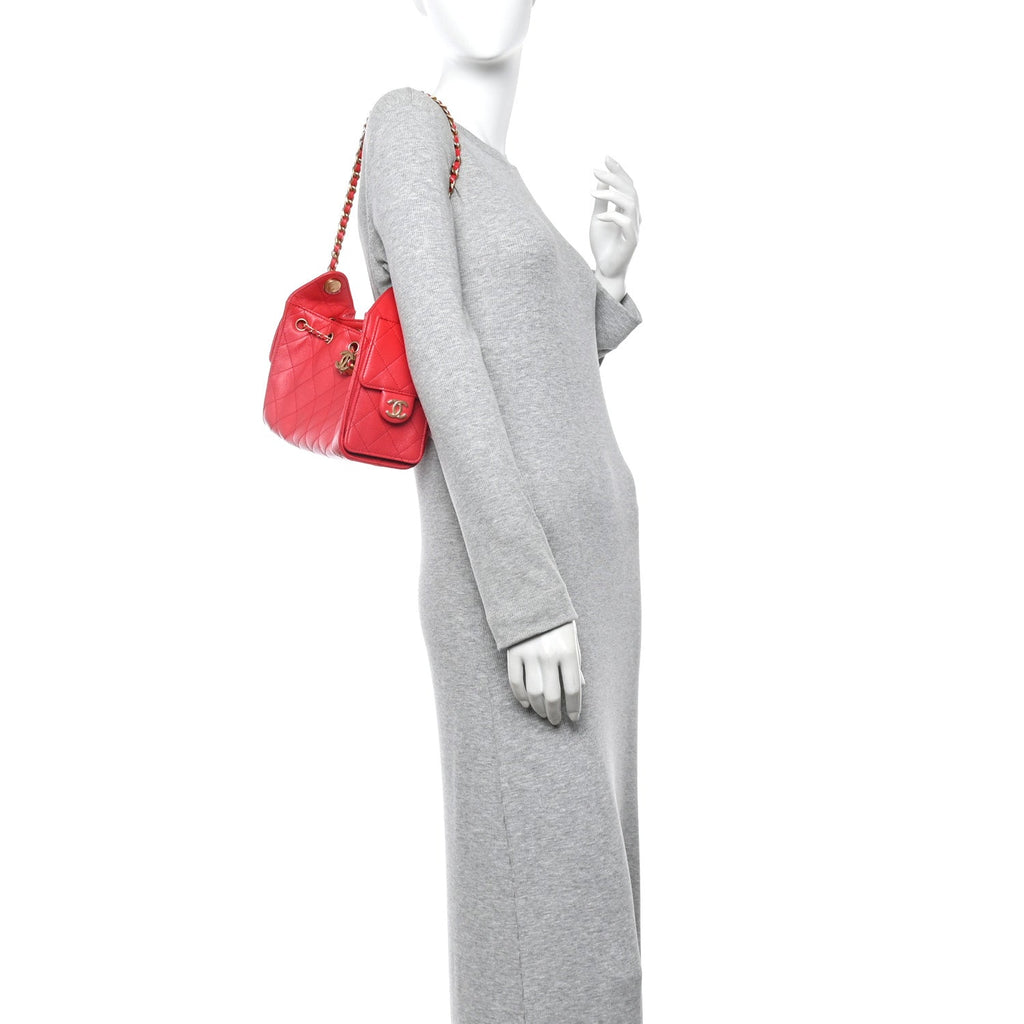 Caviar Quilted Mini Chanel 25 Handbag Red