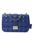 Lambskin Cannage Medium Miss Dior Flap Blue