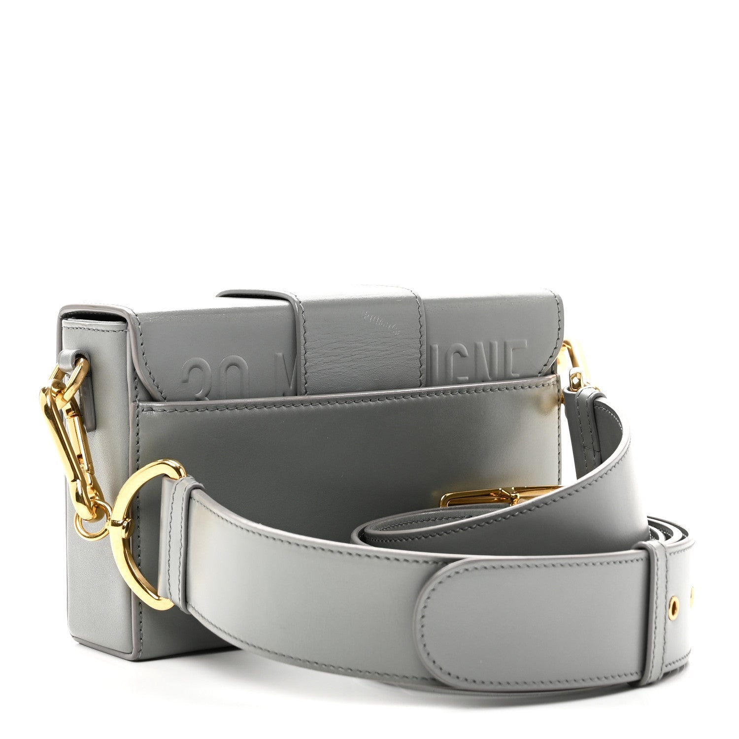Box Calfskin 30 Montaigne Box Bag Stone Grey