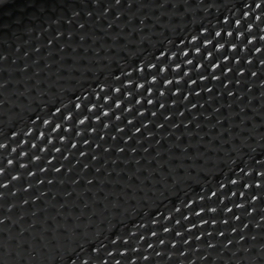 Grain De Poudre Matelasse Chevron Monogram Envelope Chain Wallet Black