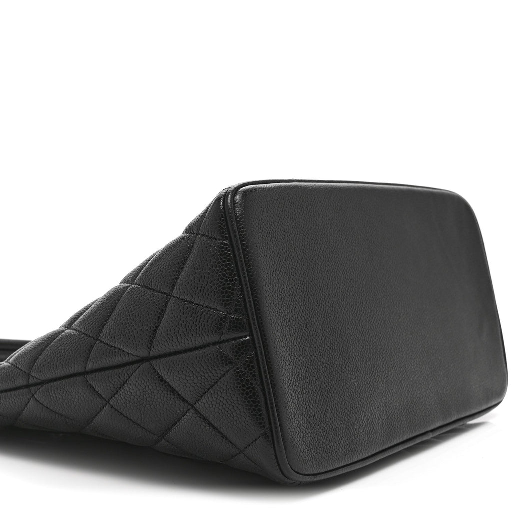 Caviar Quilted Medallion Tote Black