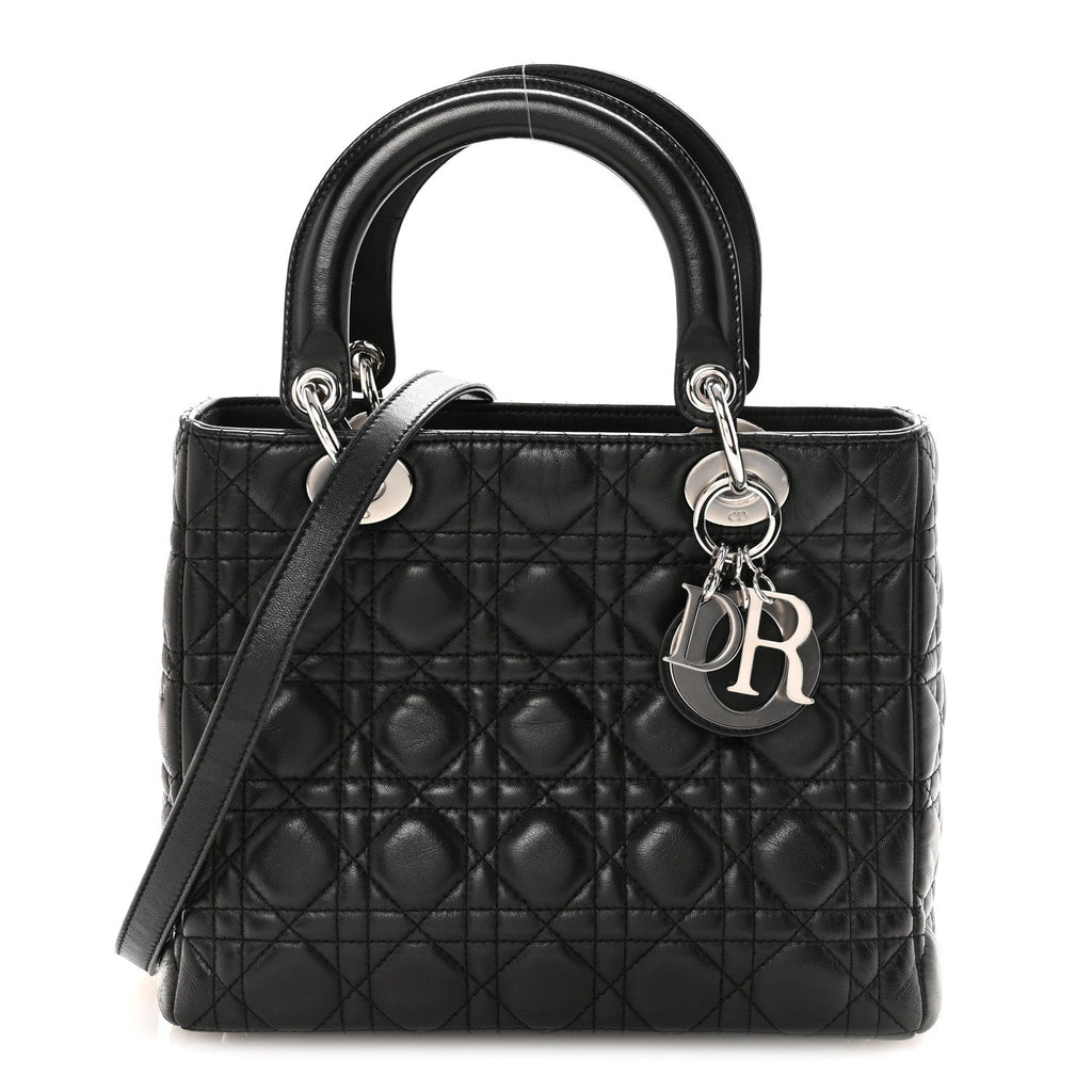 Lambskin Cannage Medium Lady Dior Black