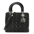 Lambskin Cannage Medium Lady Dior Black