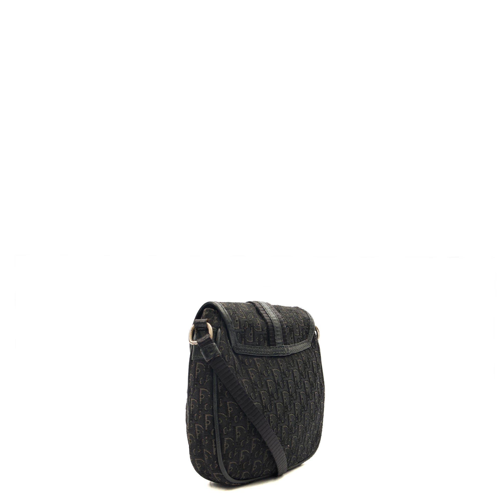 Christian Dior Cross Body Trotter Pouch in Black, Diorissimo Canvas