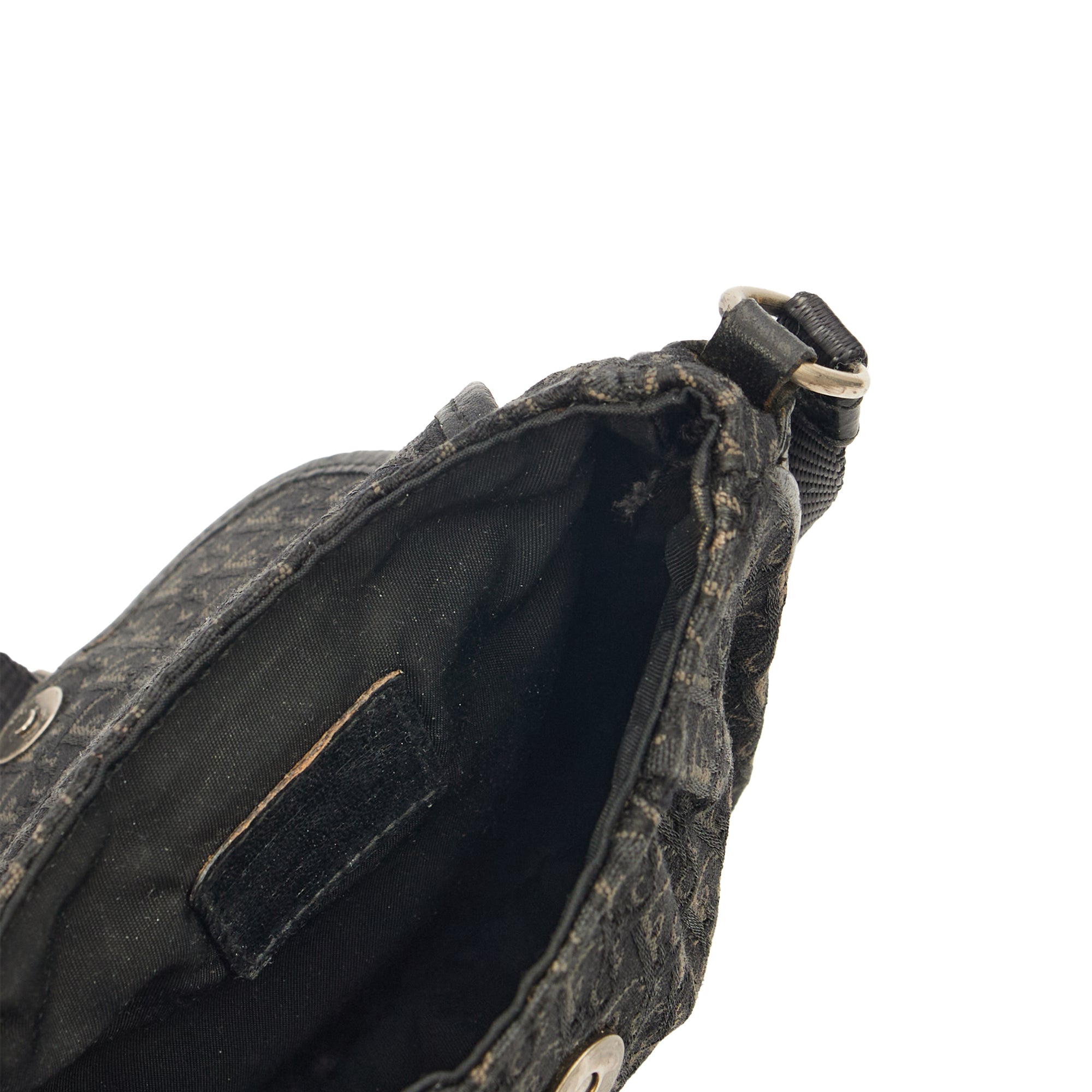 Christian Dior Cross Body Trotter Pouch in Black, Diorissimo Canvas