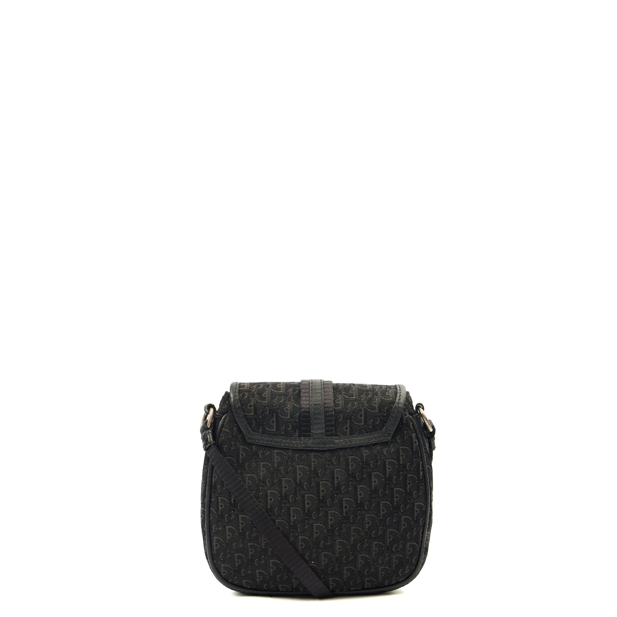 Christian Dior Cross Body Trotter Pouch in Black, Diorissimo Canvas