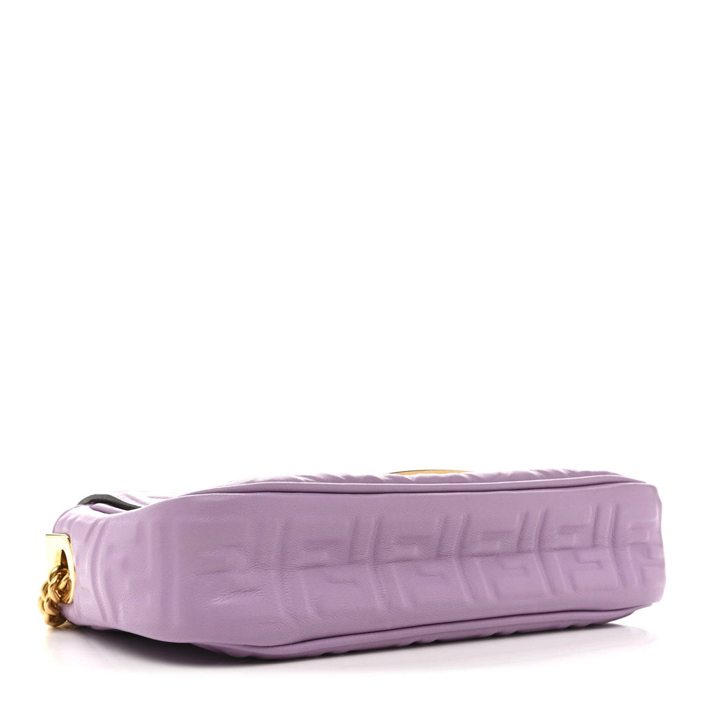 Nappa FF Embossed Small Midi Chain Baguette Violetta