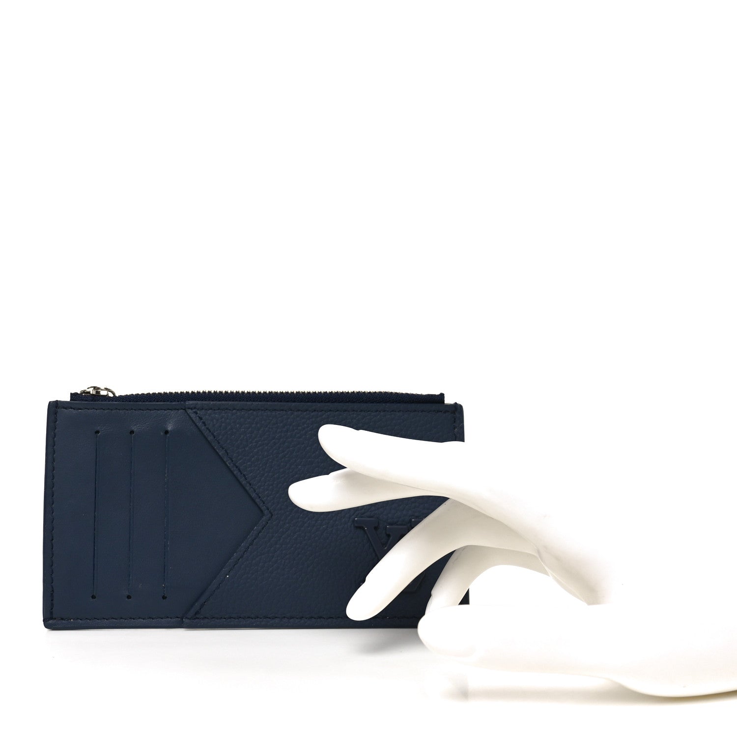 Calfskin Aerogram Coin  Holder Navy Blue