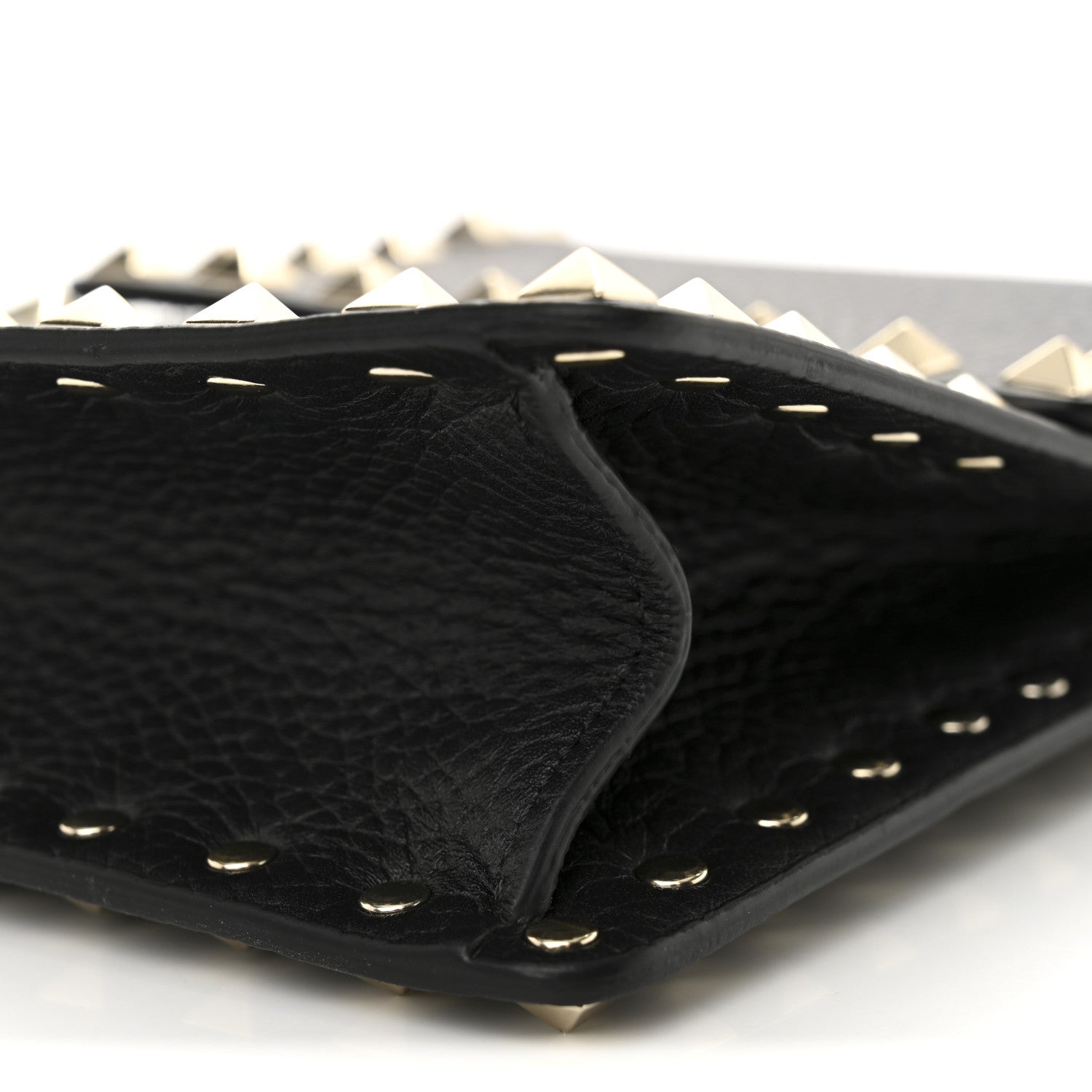 Pebbled Calfskin Rockstud Crossbody Black