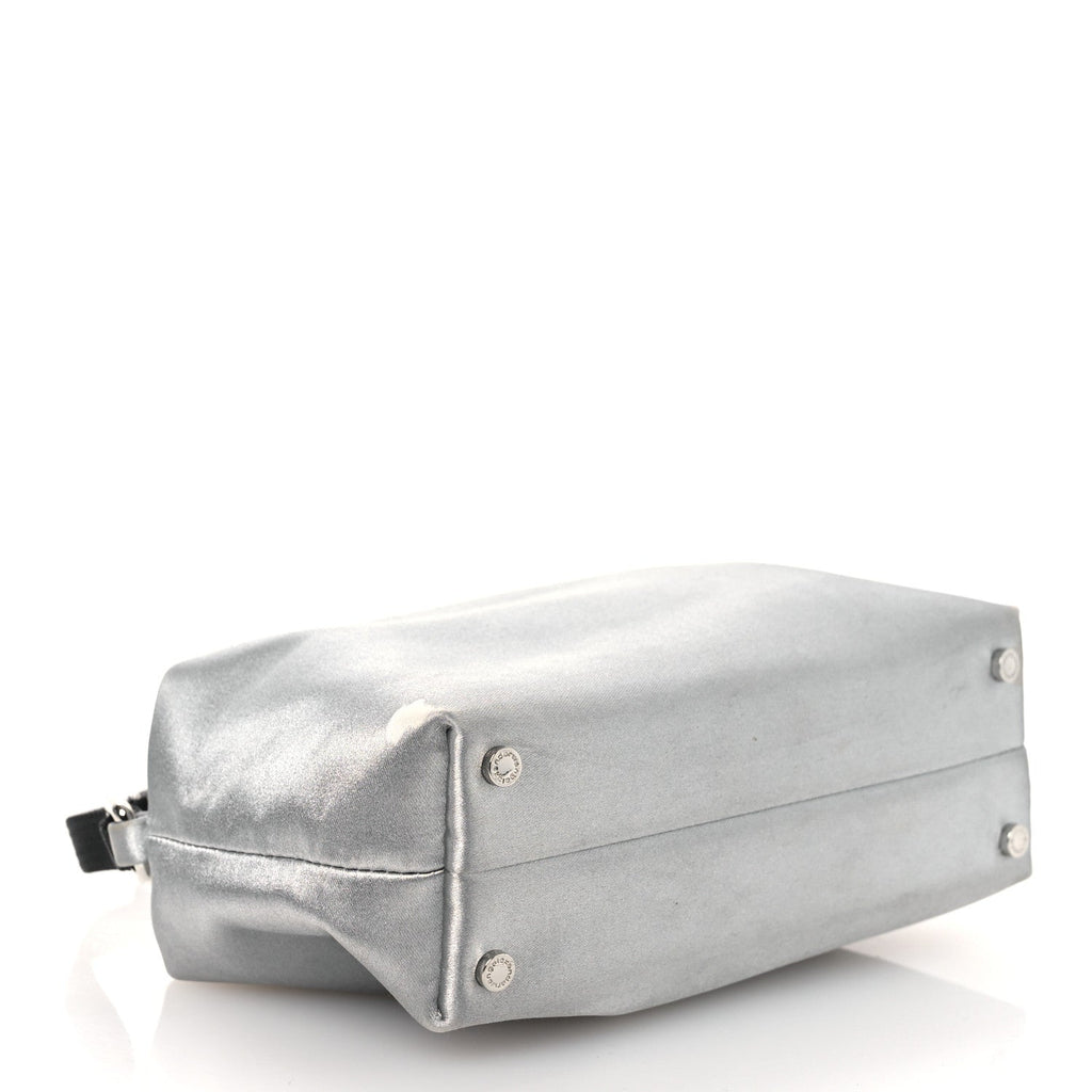 Satin Crystal Heiress Pouch Silver