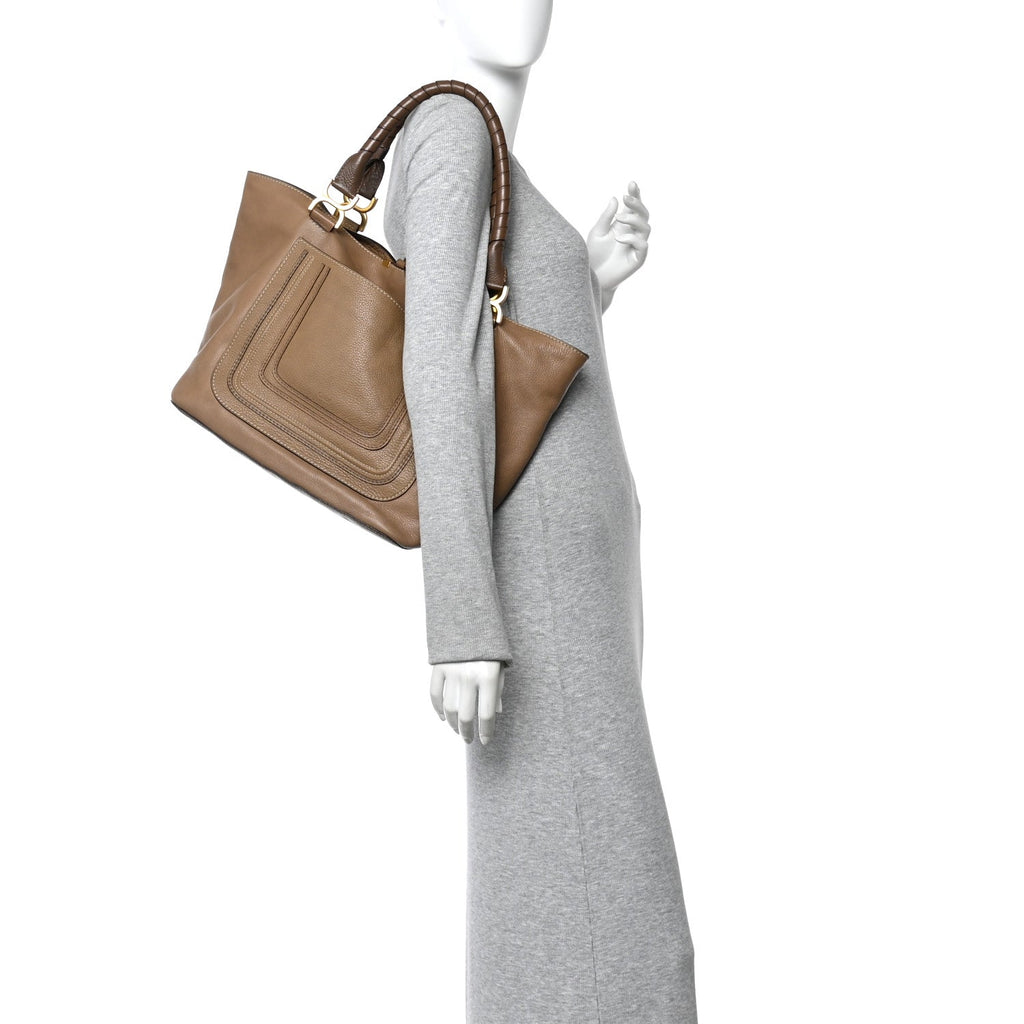 Calfskin Large New Marcie Tote Nut