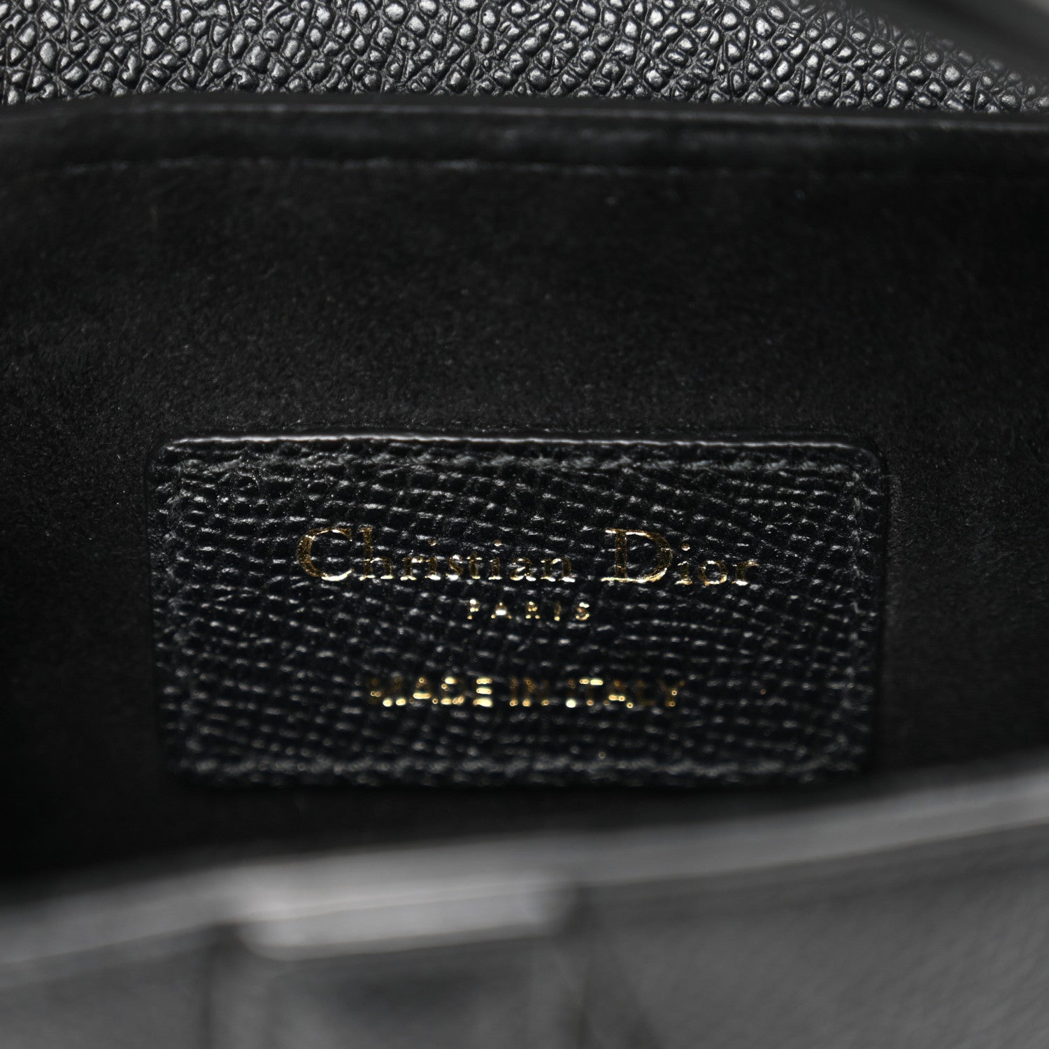 Grained Calfskin Mini Saddle Bag With Strap Black
