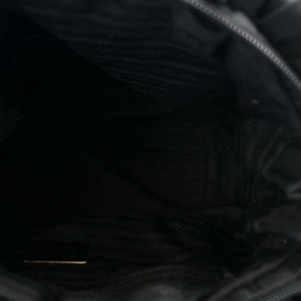 Tessuto Nylon Bow Shoulder Bag Black
