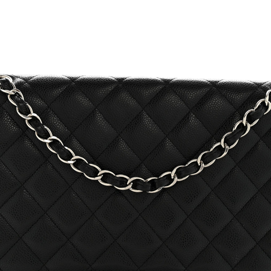 Caviar Quilted Maxi Double Flap Black