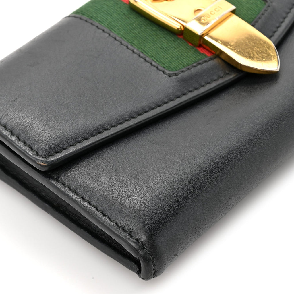 Calfskin Sylvie Continental Wallet Black