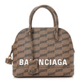 Coated Canvas BB Monogram S Ville Top Handle Bag Beige Brown