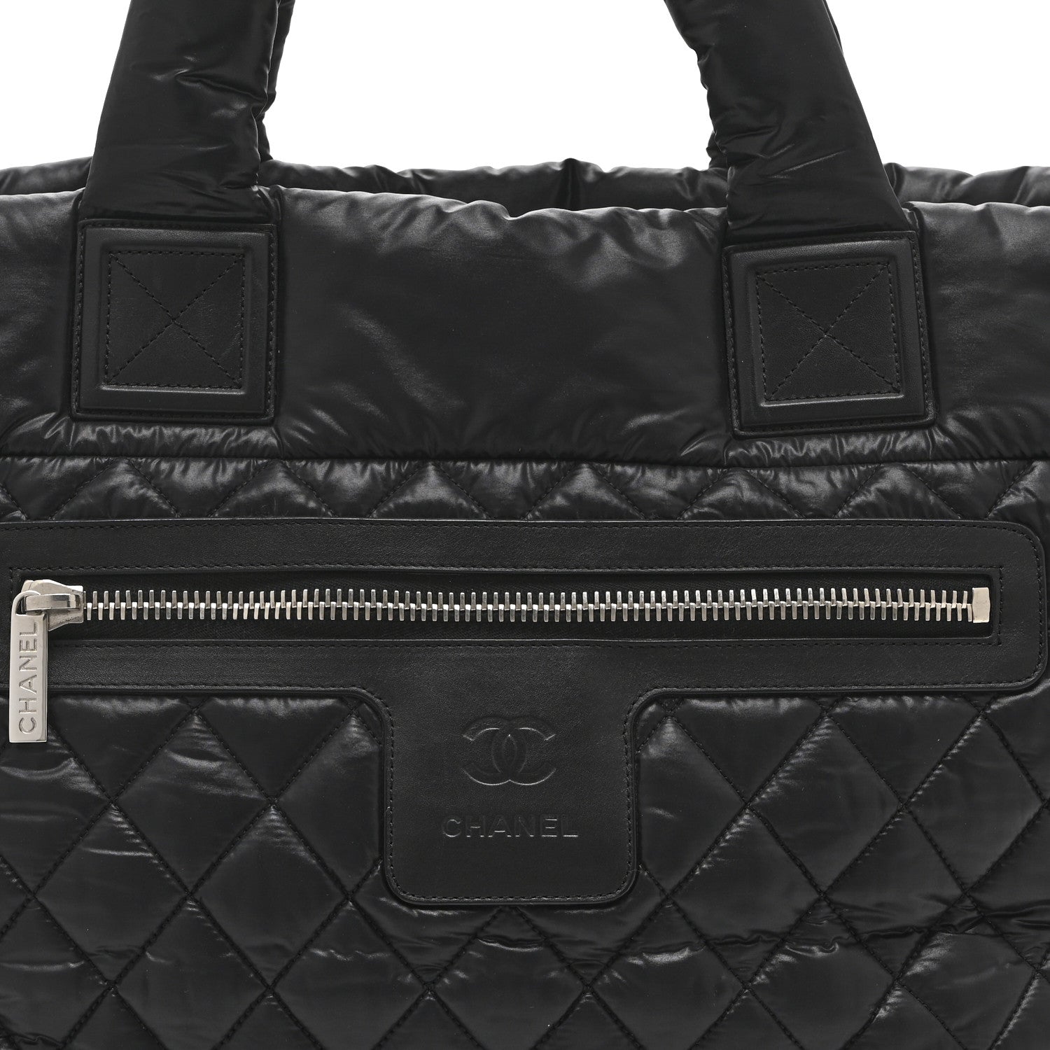 Nylon Quilted Large Coco Cocoon Tote Black