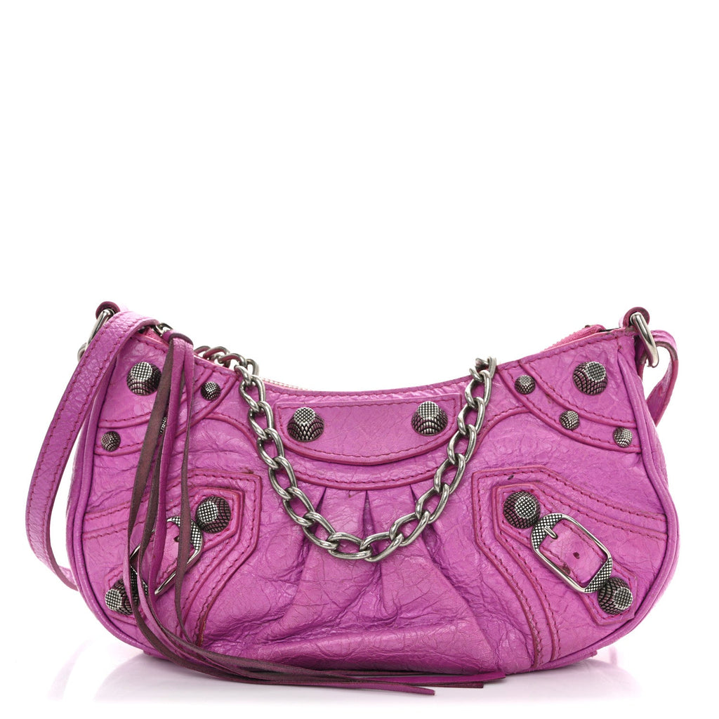 Agneau Arena Le Cagole Mini Purse With Chain Lipstick Pink