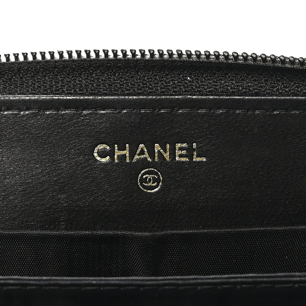 Caviar CC Timeless Large Zip Around Wallet Black