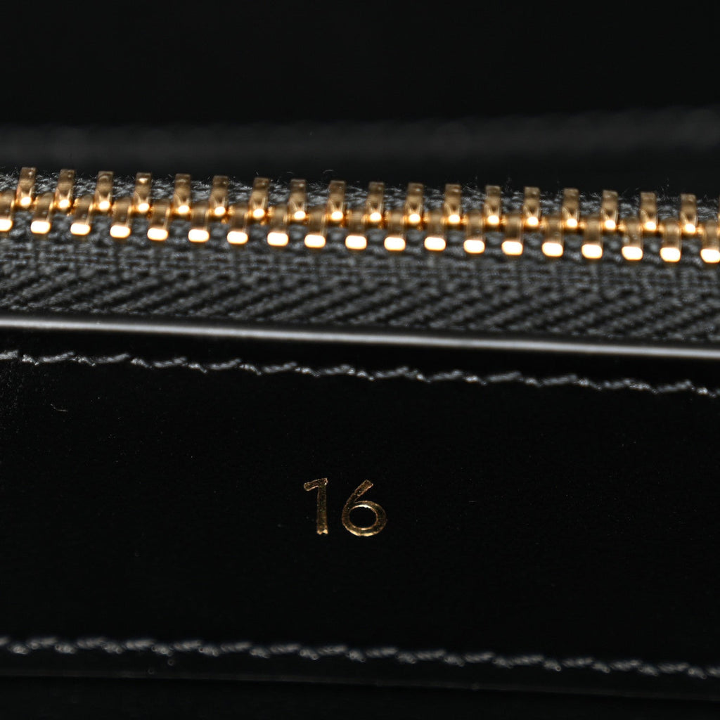 Satinated Calfskin Small 16 Top Handle Bag Black