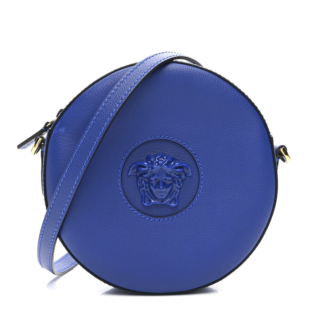 Calfskin La Medusa Round Camera Bag Blue
