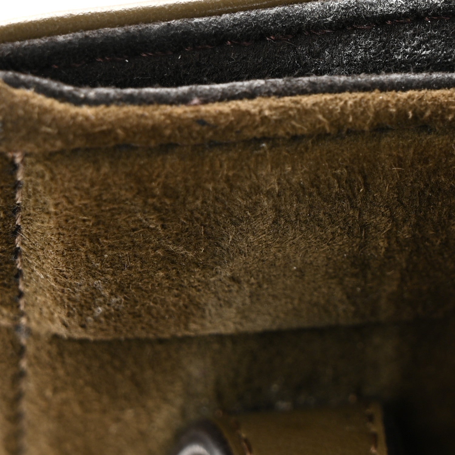 Vitello Vernice Camoscio Mini Fendi Origami Military Brown Avocado